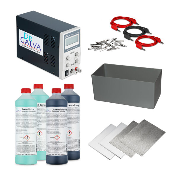 Chrome + Nickel set - complete set for chrome plating for bath electroplating